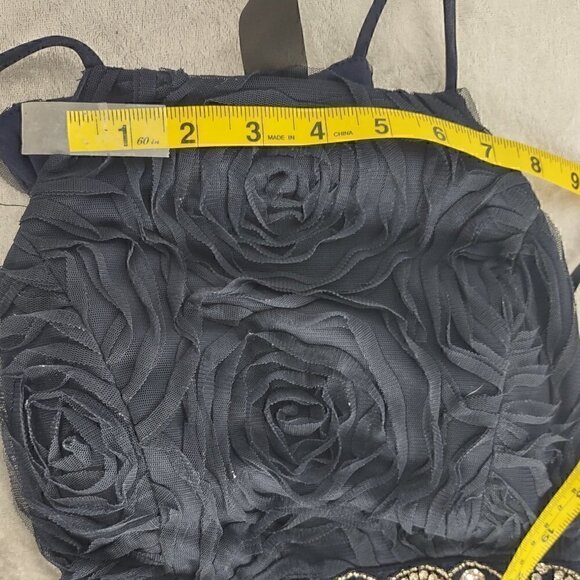 Trixxi Halter Look Rhinestone Embellished Blue Formal/Prom/Wedding Dress Size 1 - Picture 7 of 14